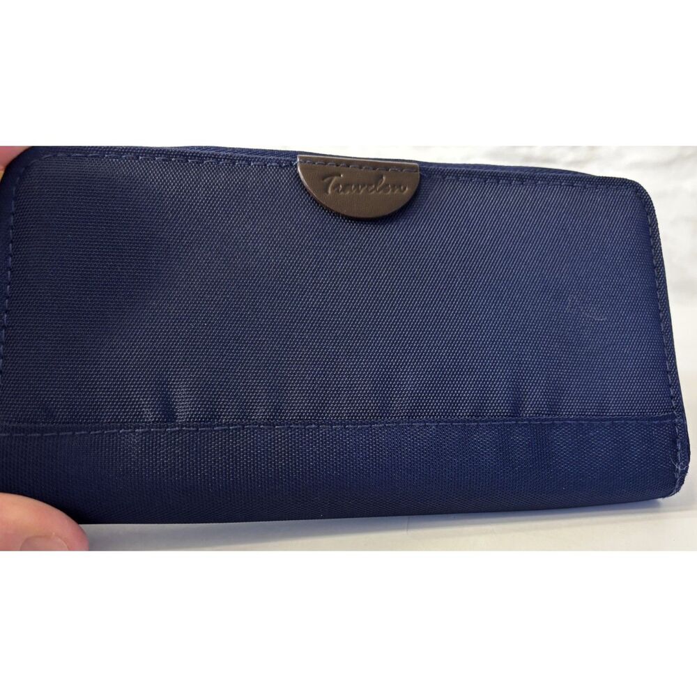 Travelon Safe ID RFID Blocking Zip Around Wristlet Wallet Navy Organizer NWT